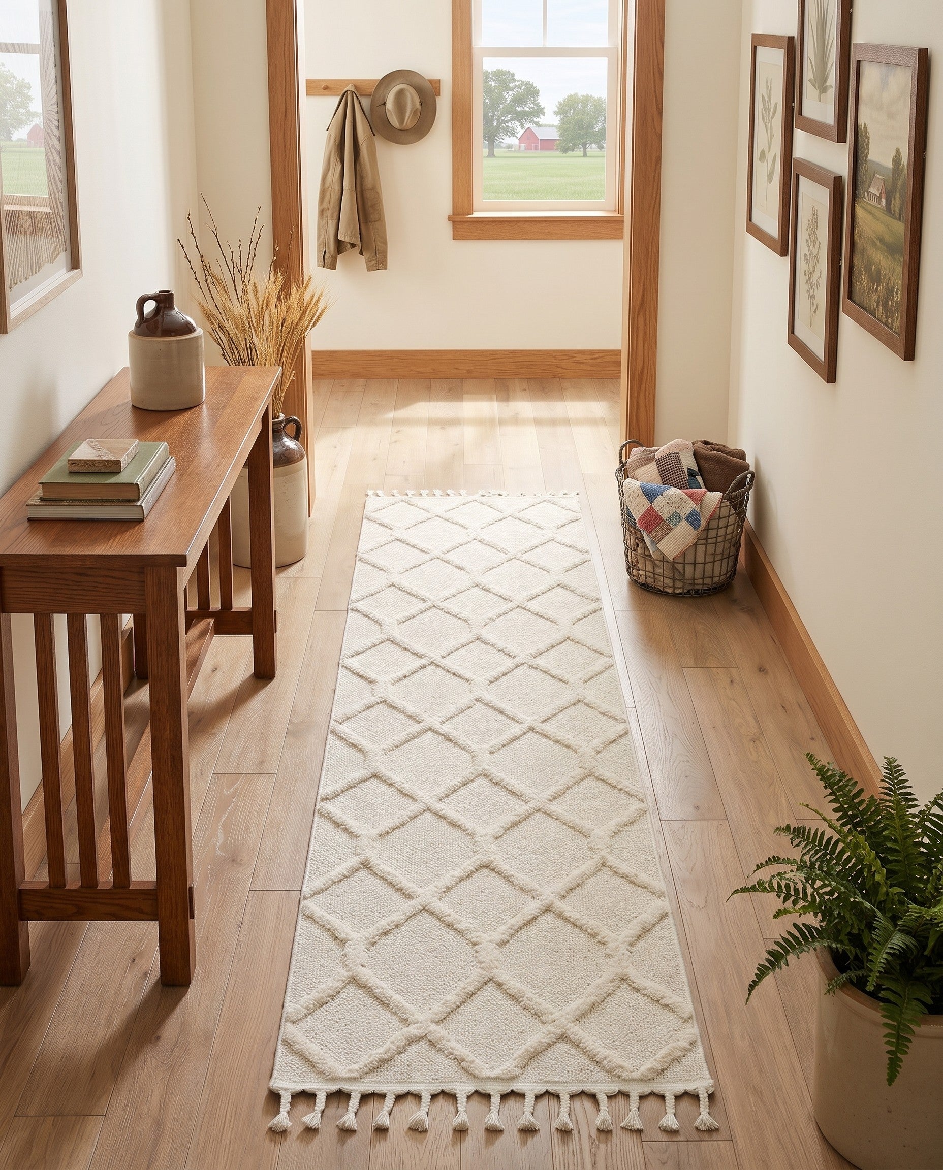 Ivory Boho Runner Rug
