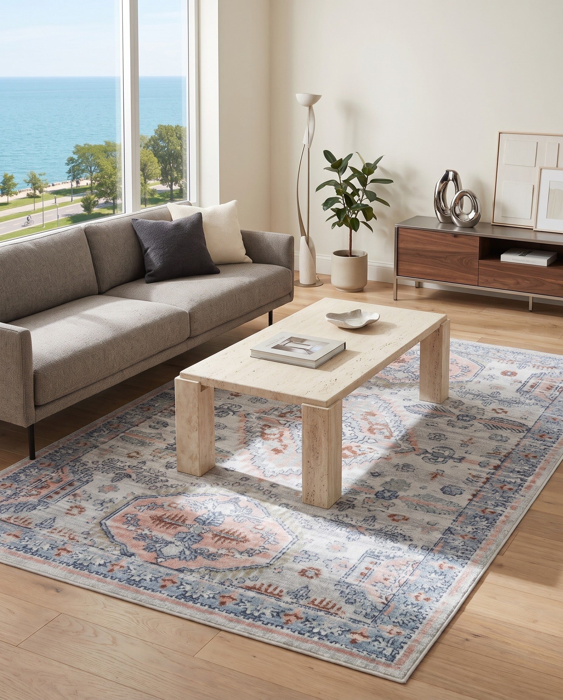 Ivory Kamala Washable Rug