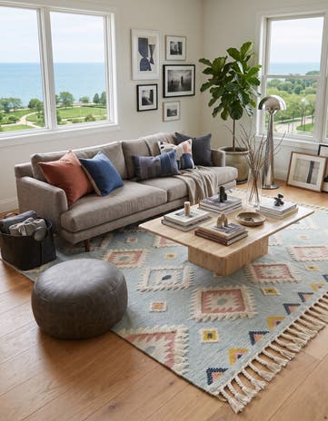 7' 1 x 10' Hand Woven Arizona Wool Rug
