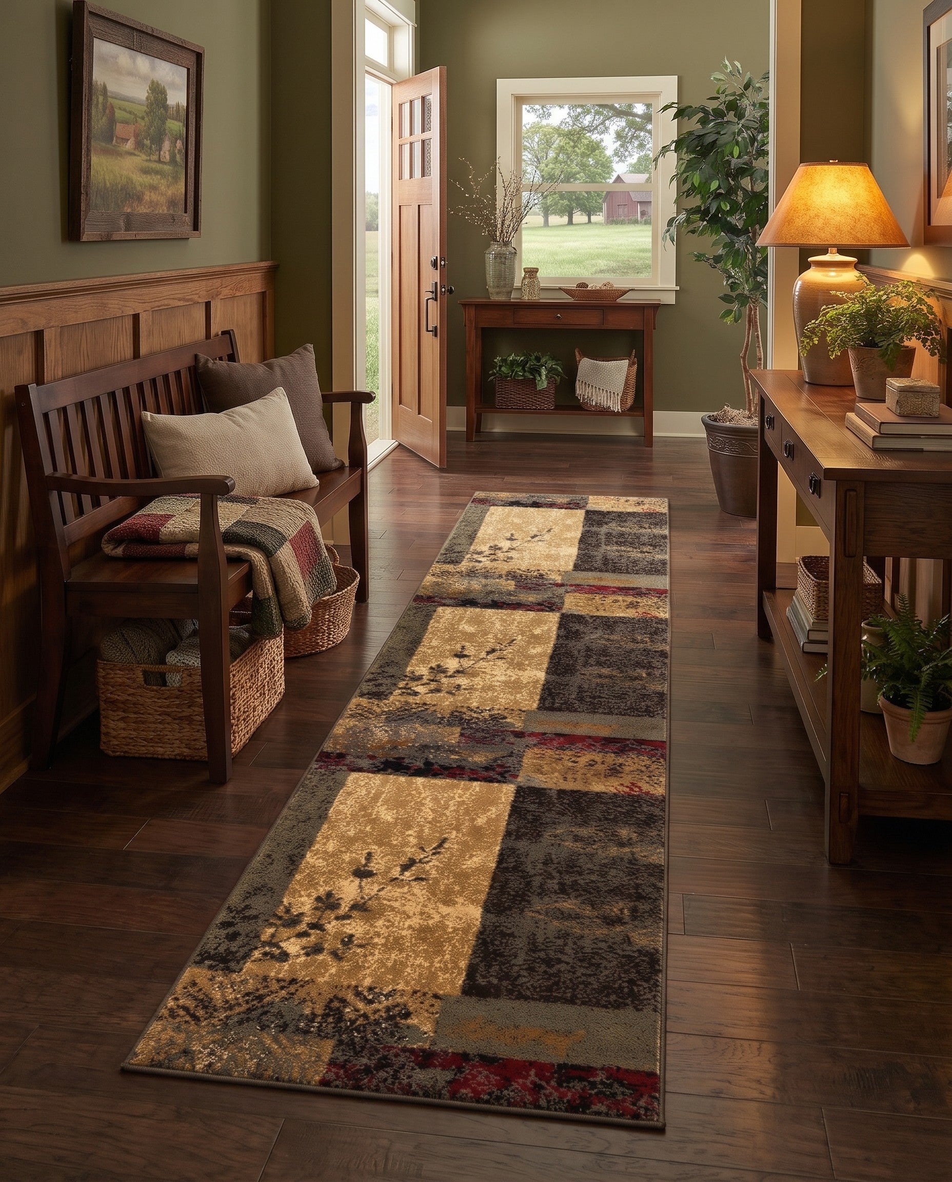 Beige Cafe Runner Rug