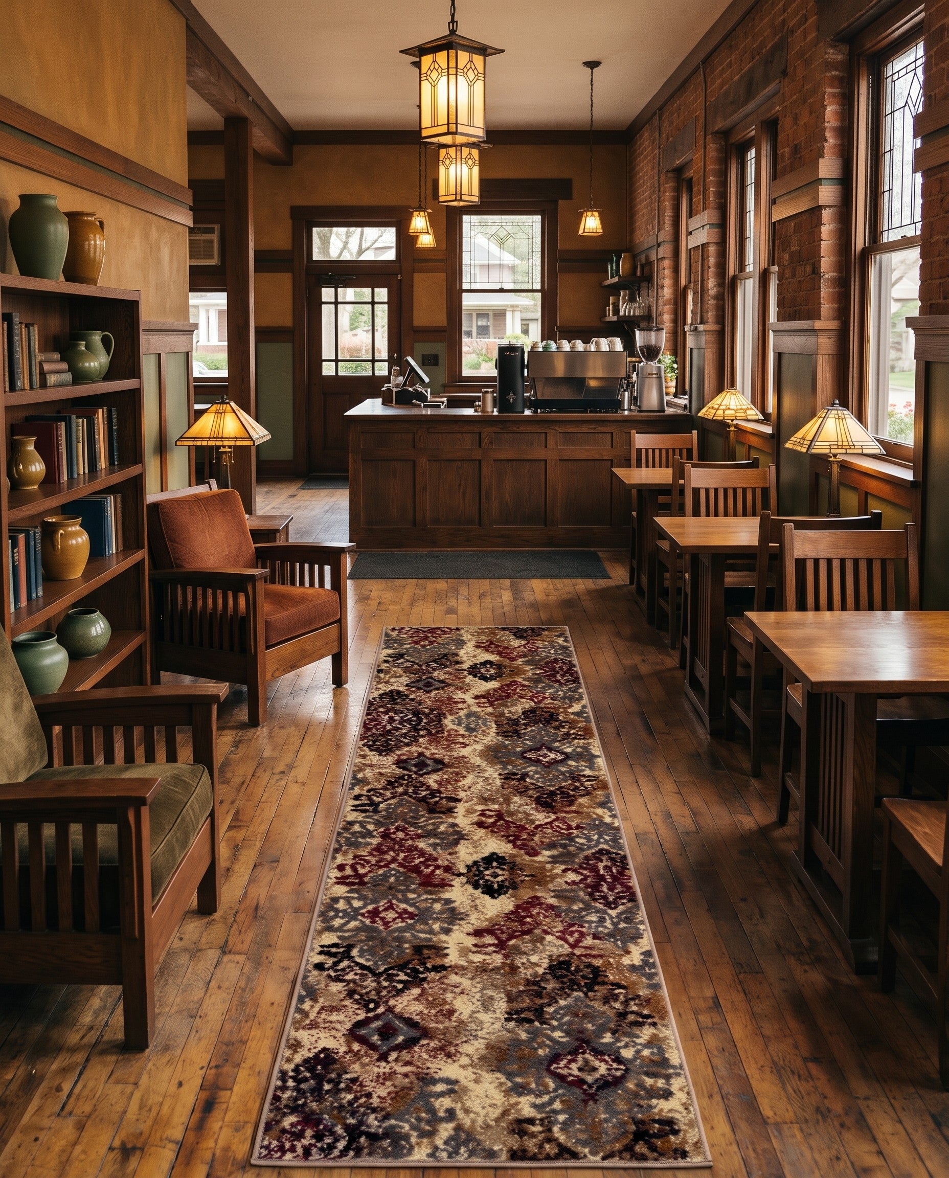 Beige Cafe Runner Rug