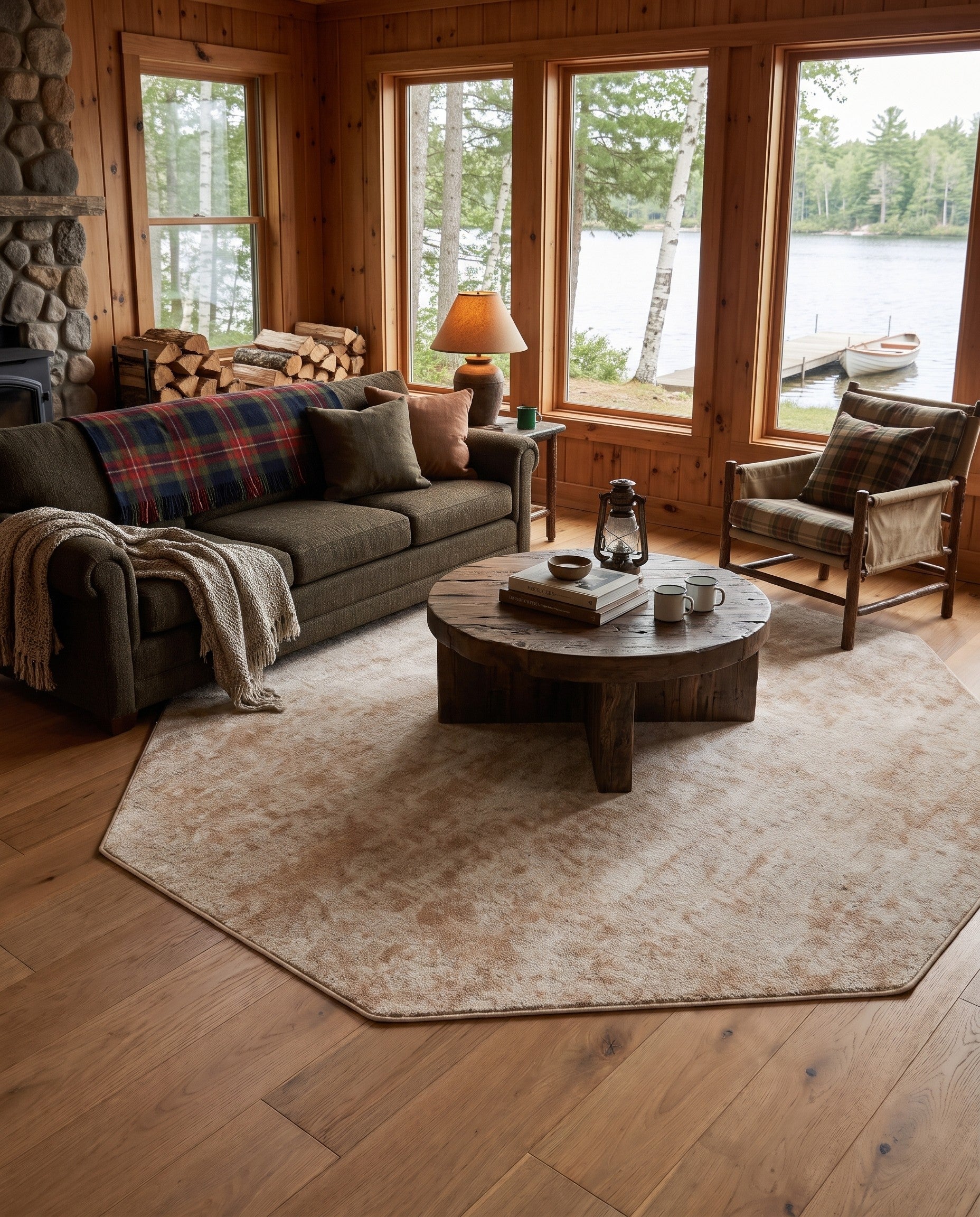 Sand Aurora Octagon Rug