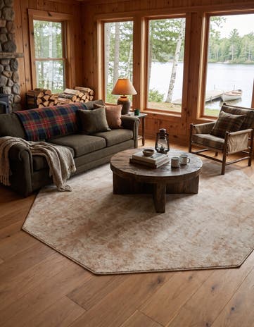 Sand Aurora Octagon Rug