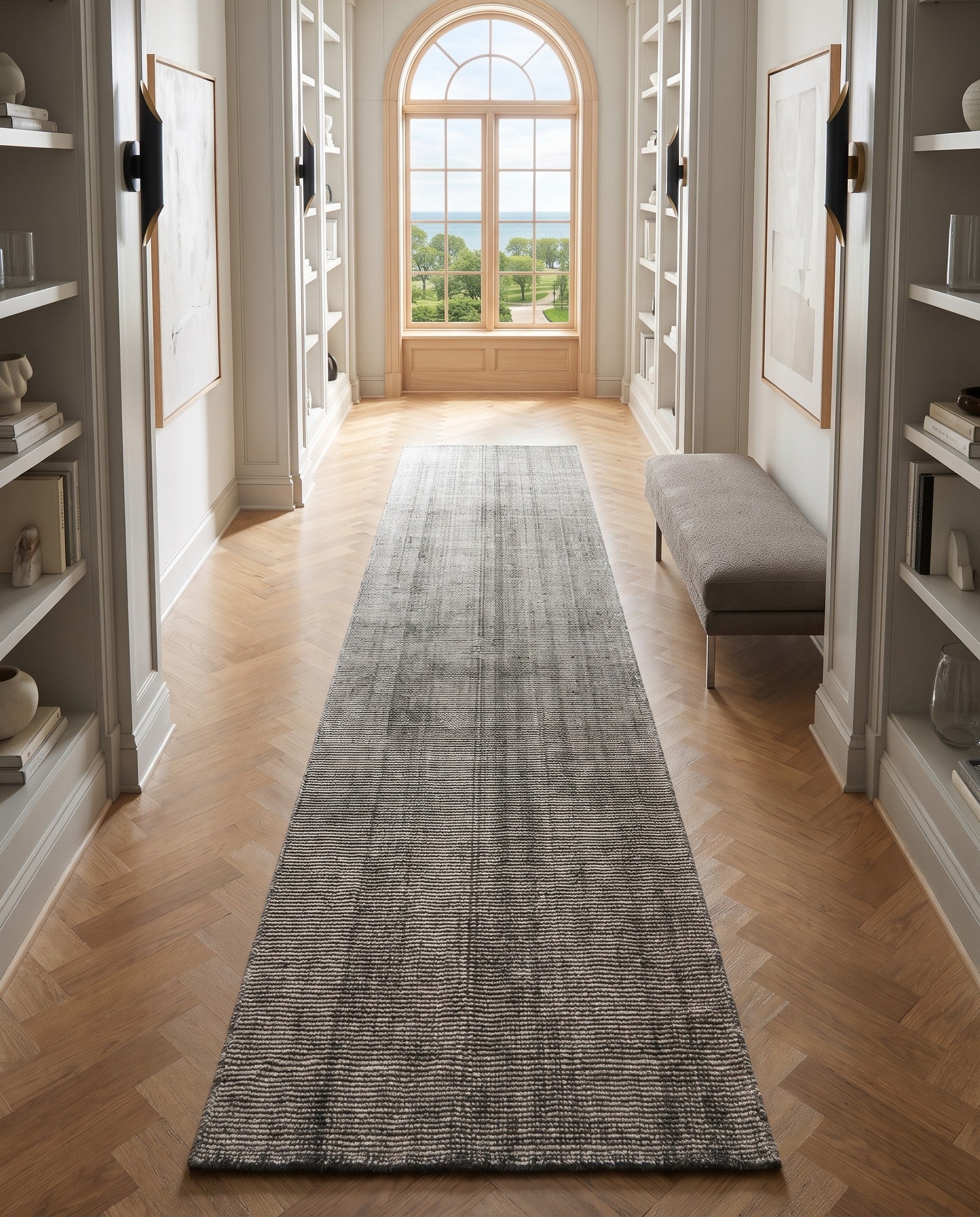 2' 7 x 13' 1 Hand Woven Jill Zarin English Manor Farmhouse Wool Runner Rug