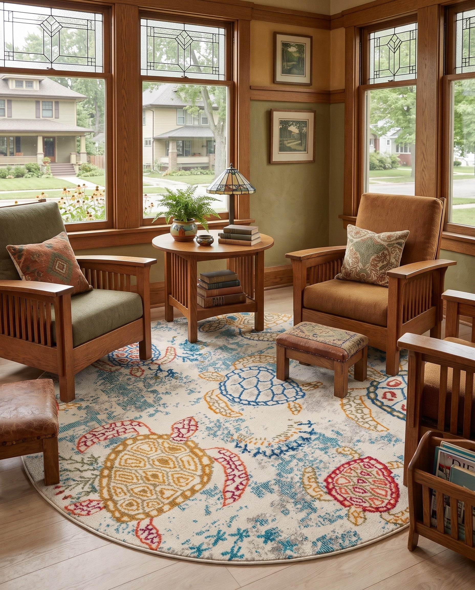 Beige Washable Amalfi Round Rug