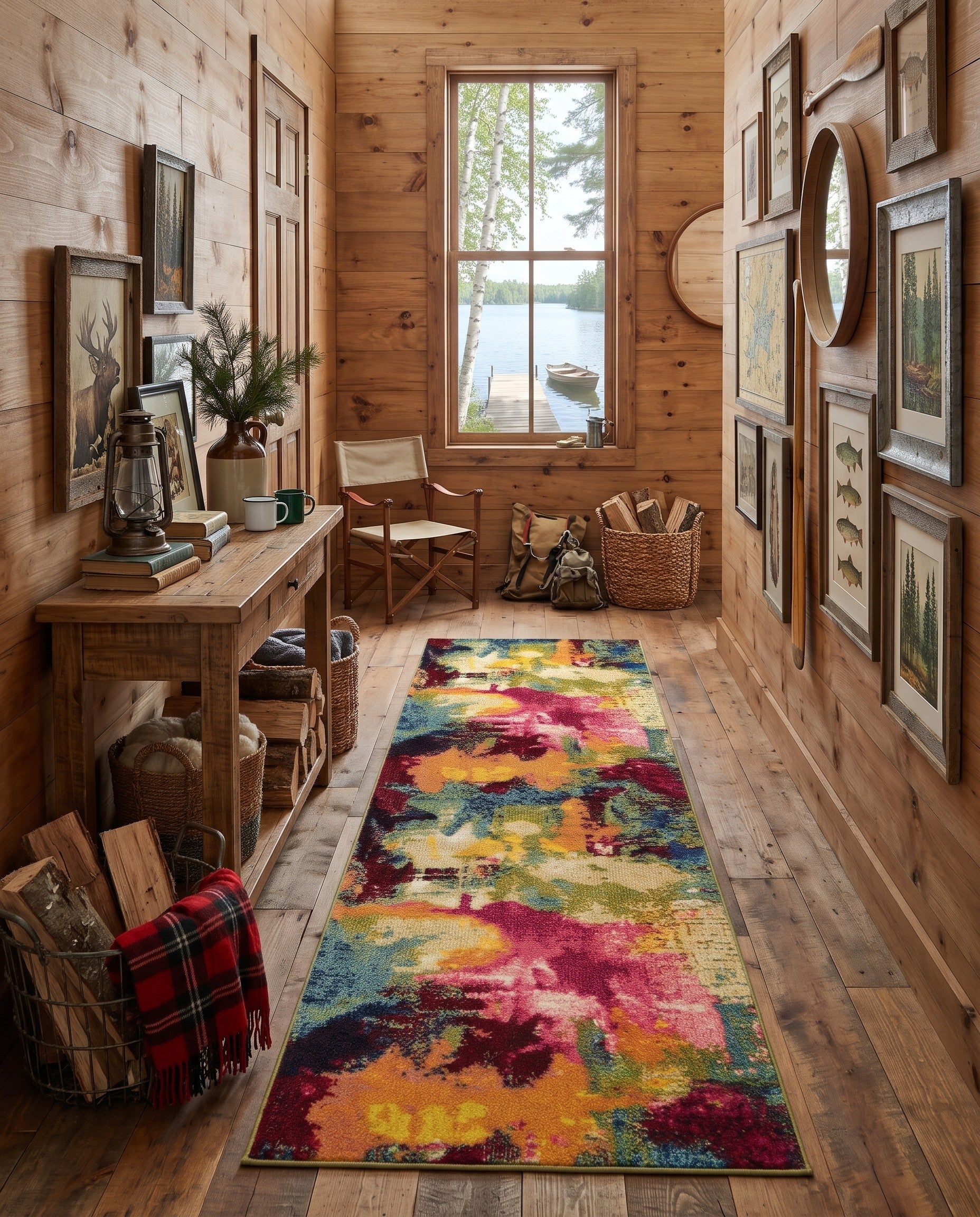 Washable Hyacinth Runner Rug