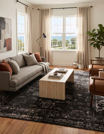 Black Monte Carlo Rug