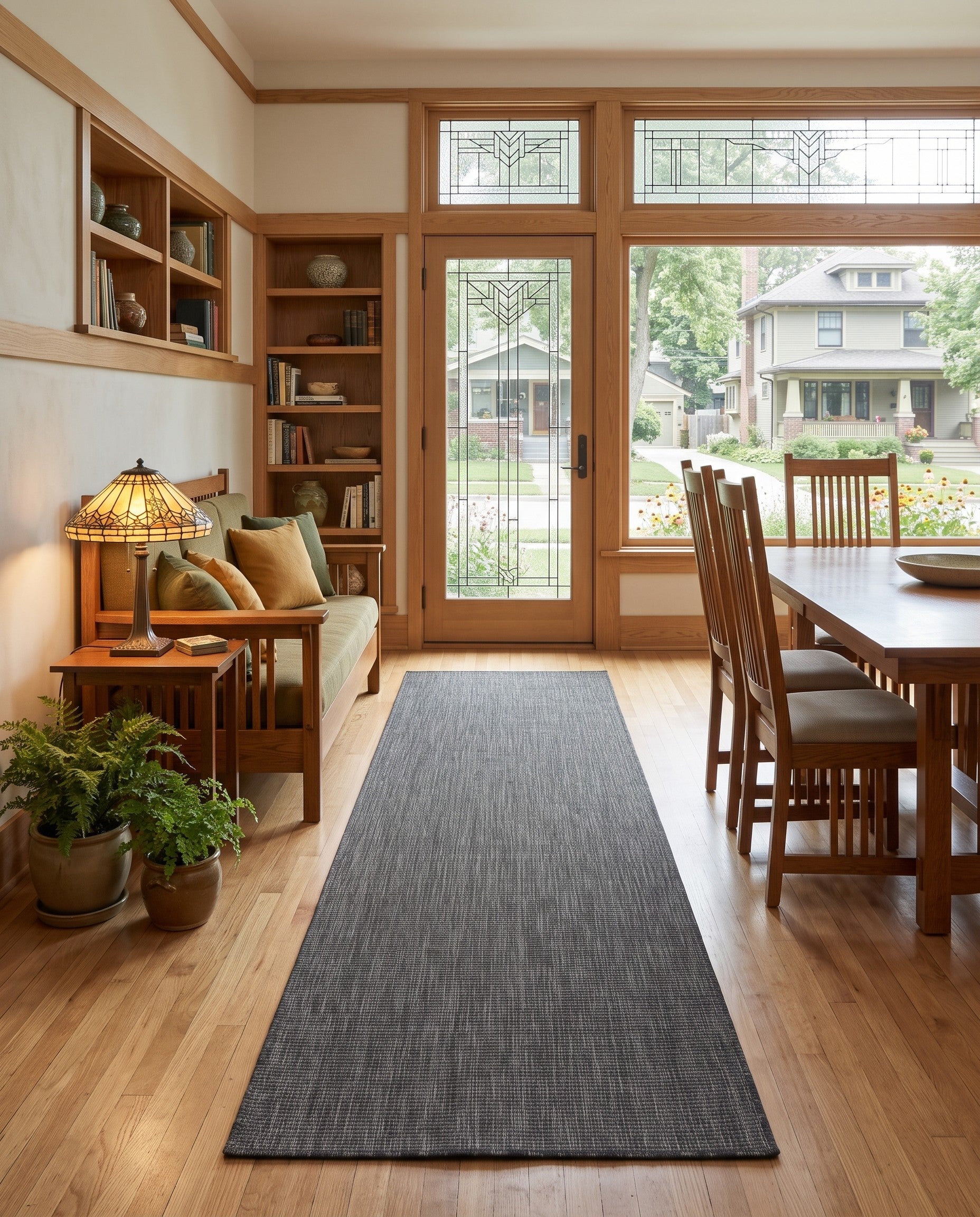 Black Easy-Clean Solid Indoor / Outdoor Runner Rug