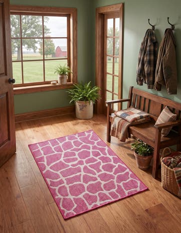 Magenta Easy-Clean Safari Indoor / Outdoor Rug