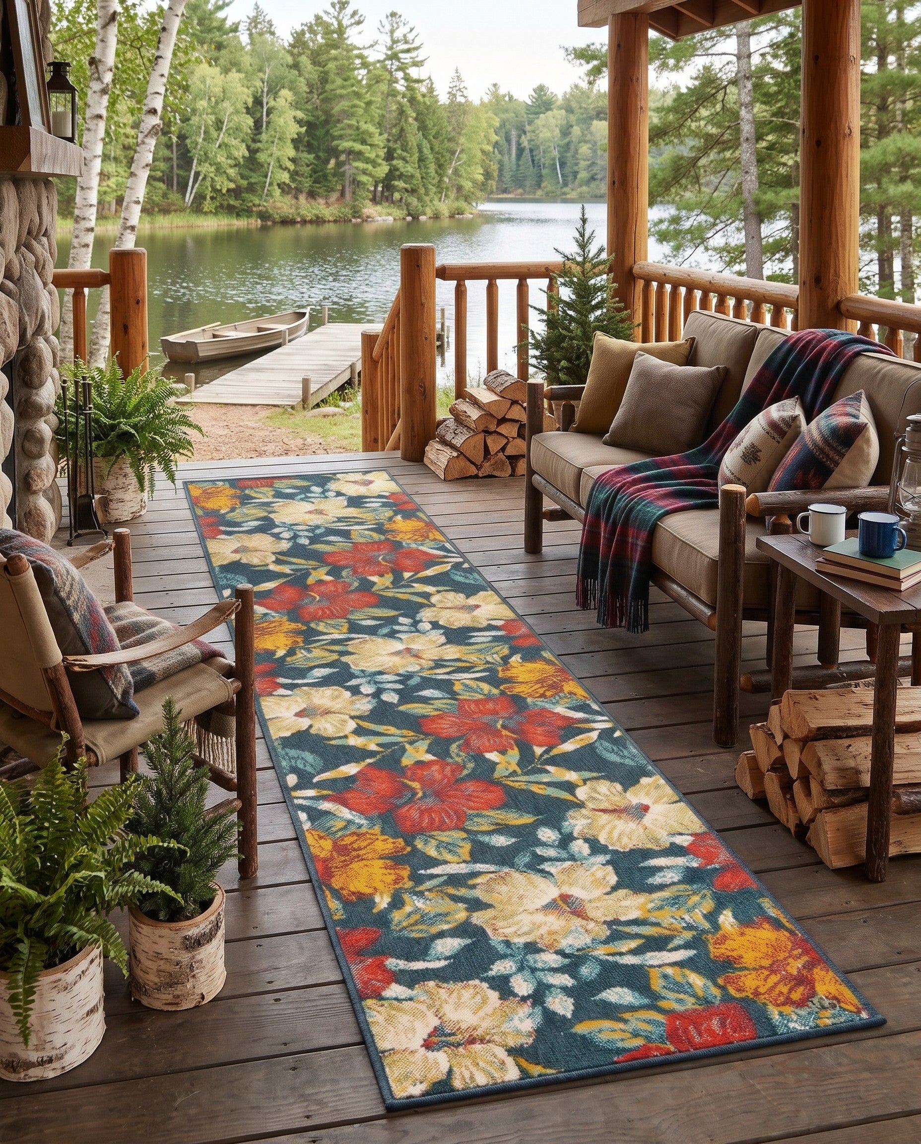 2' 7 x 13' Easy-Clean Coastal Indoor / Outdoor Runner Rug