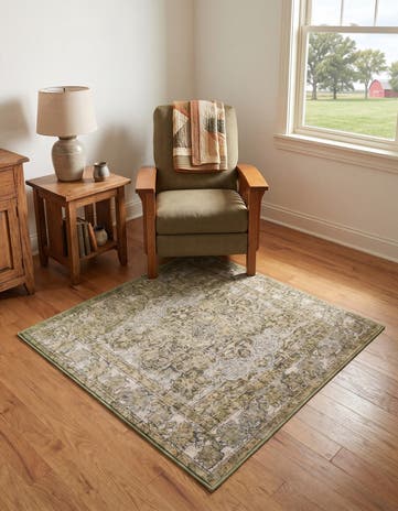 Green Isabella Square Rug
