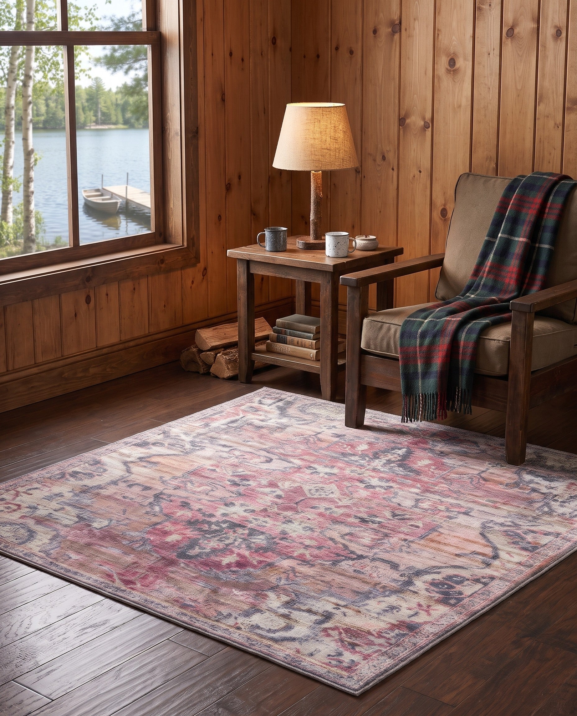 4' x 4' Washable Nostalgia Square Rug