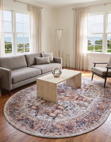 7' 10 x 10' Washable Yara Oval Rug