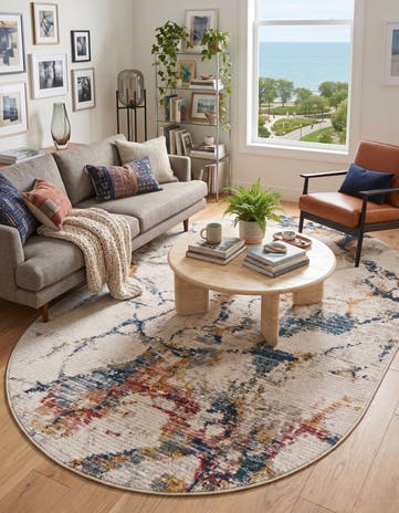 4' x 6' 3 Gemstone Oval Rug