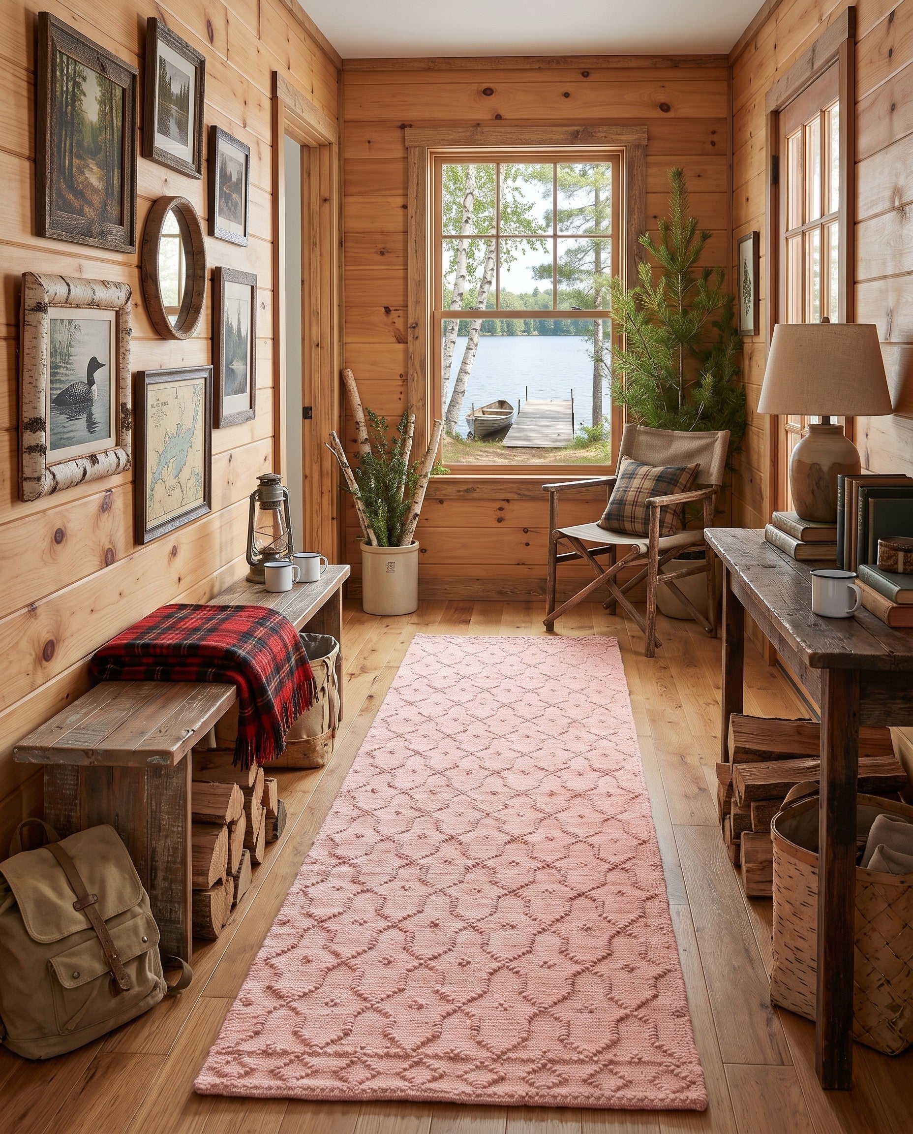 Pink Hand Woven Larsa Jute Runner Rug