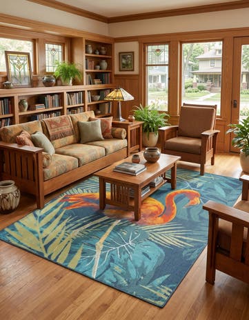 Easy-Clean Coastal Indoor / Outdoor Rug
