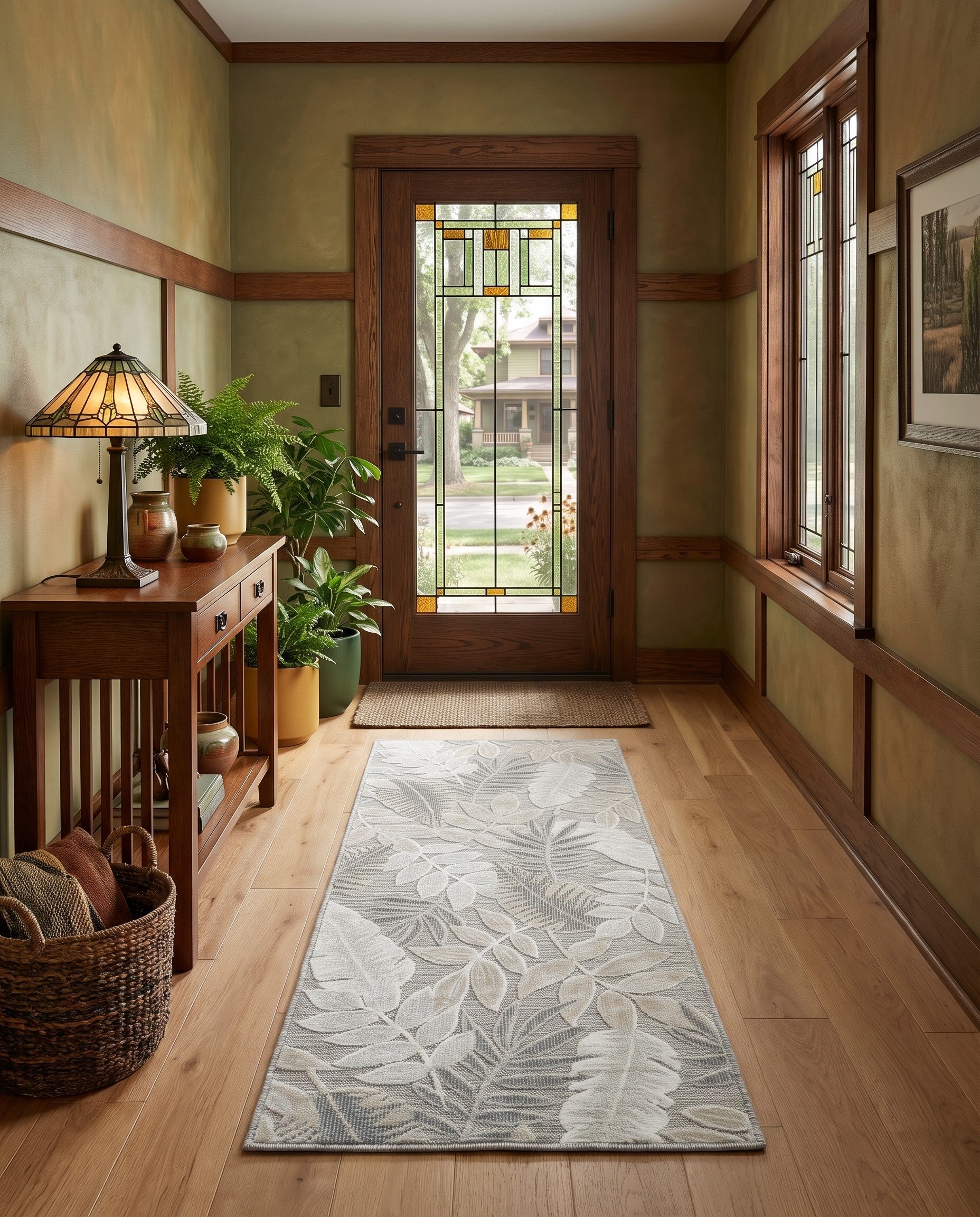 2' 2 x 6' Easy-Clean Botanical Tristan Indoor / Outdoor Runner Rug