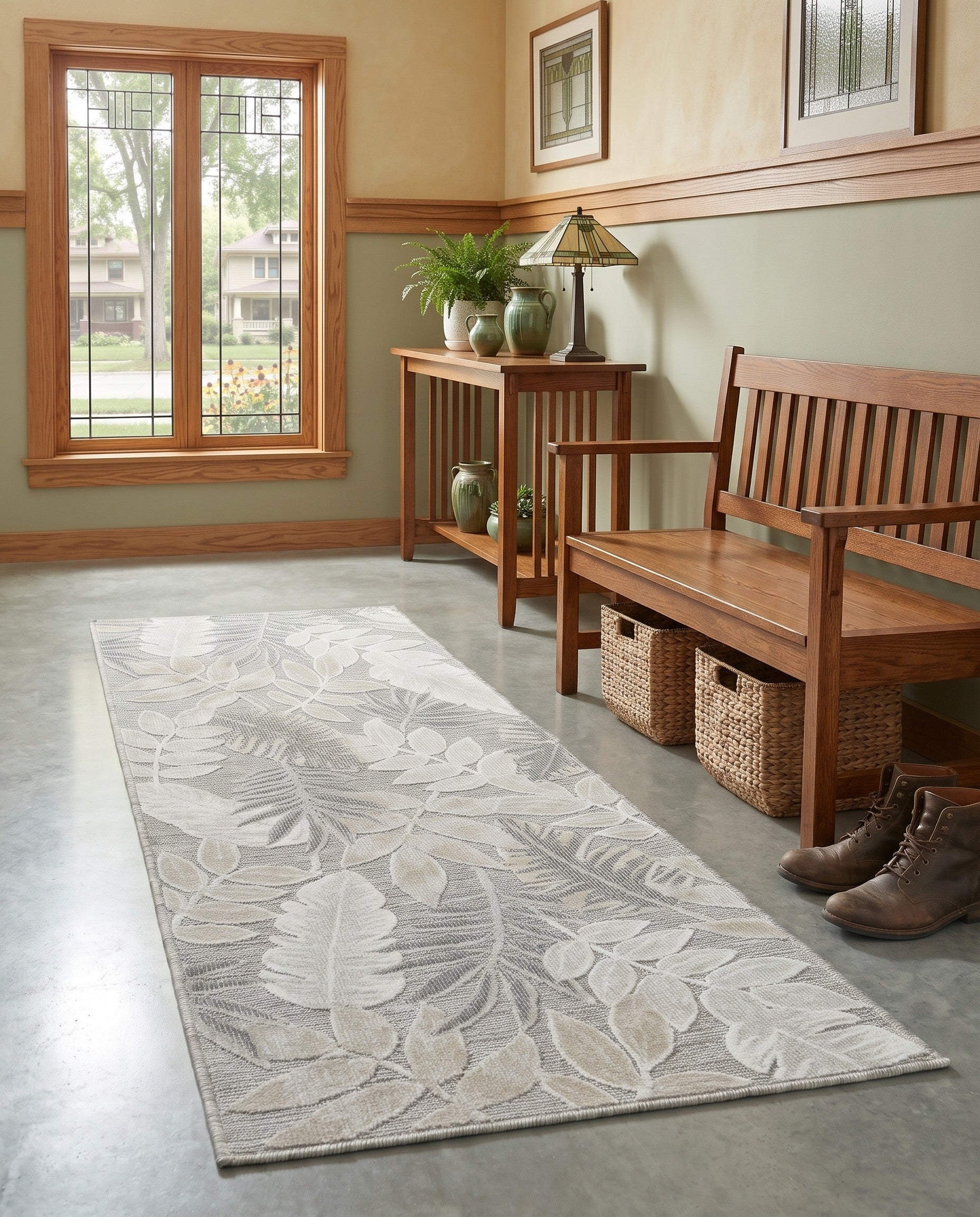 2' 2 x 6' Easy-Clean Botanical Tristan Indoor / Outdoor Runner Rug
