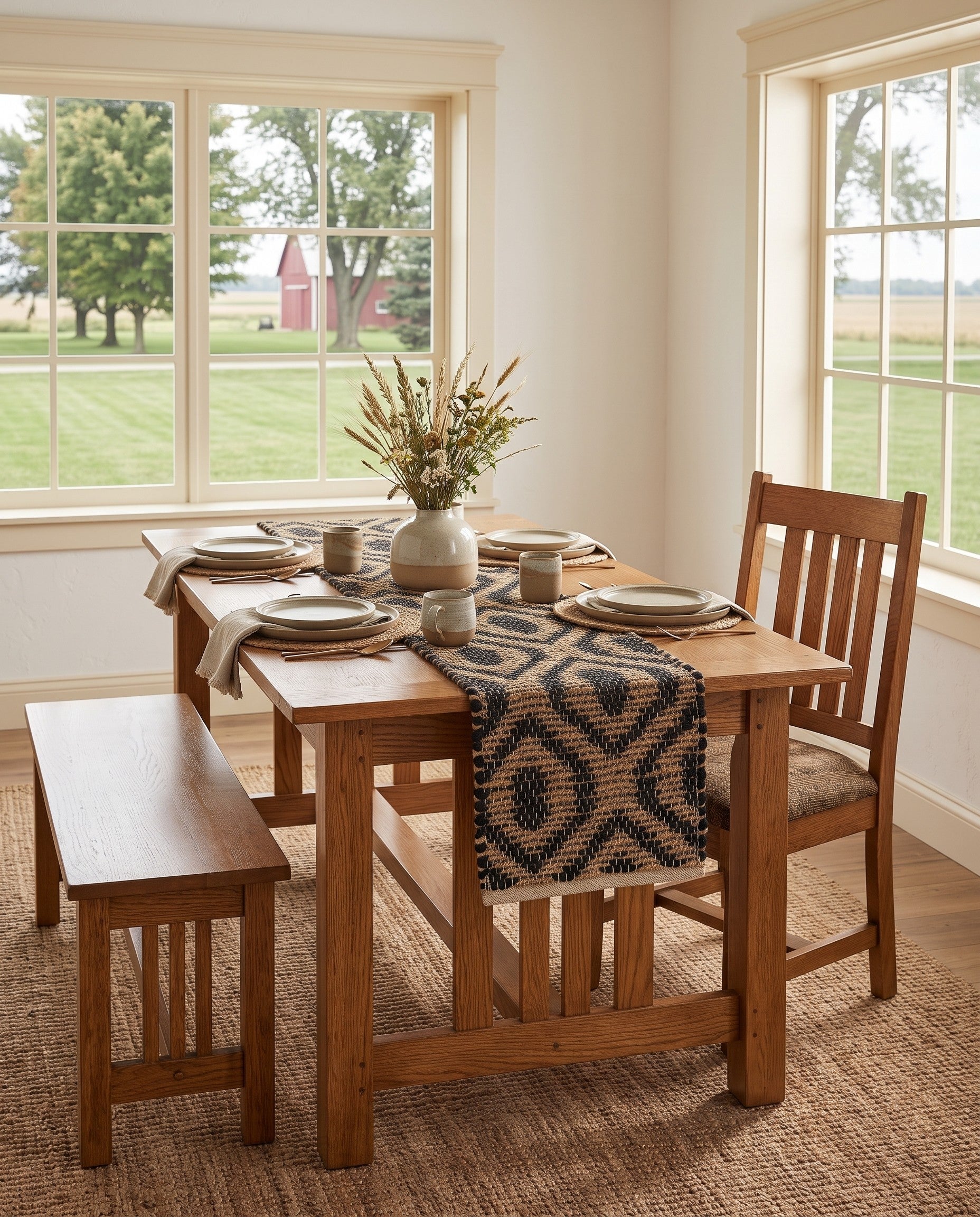 Black Hand Woven Chindi Jute Table Runner Rug