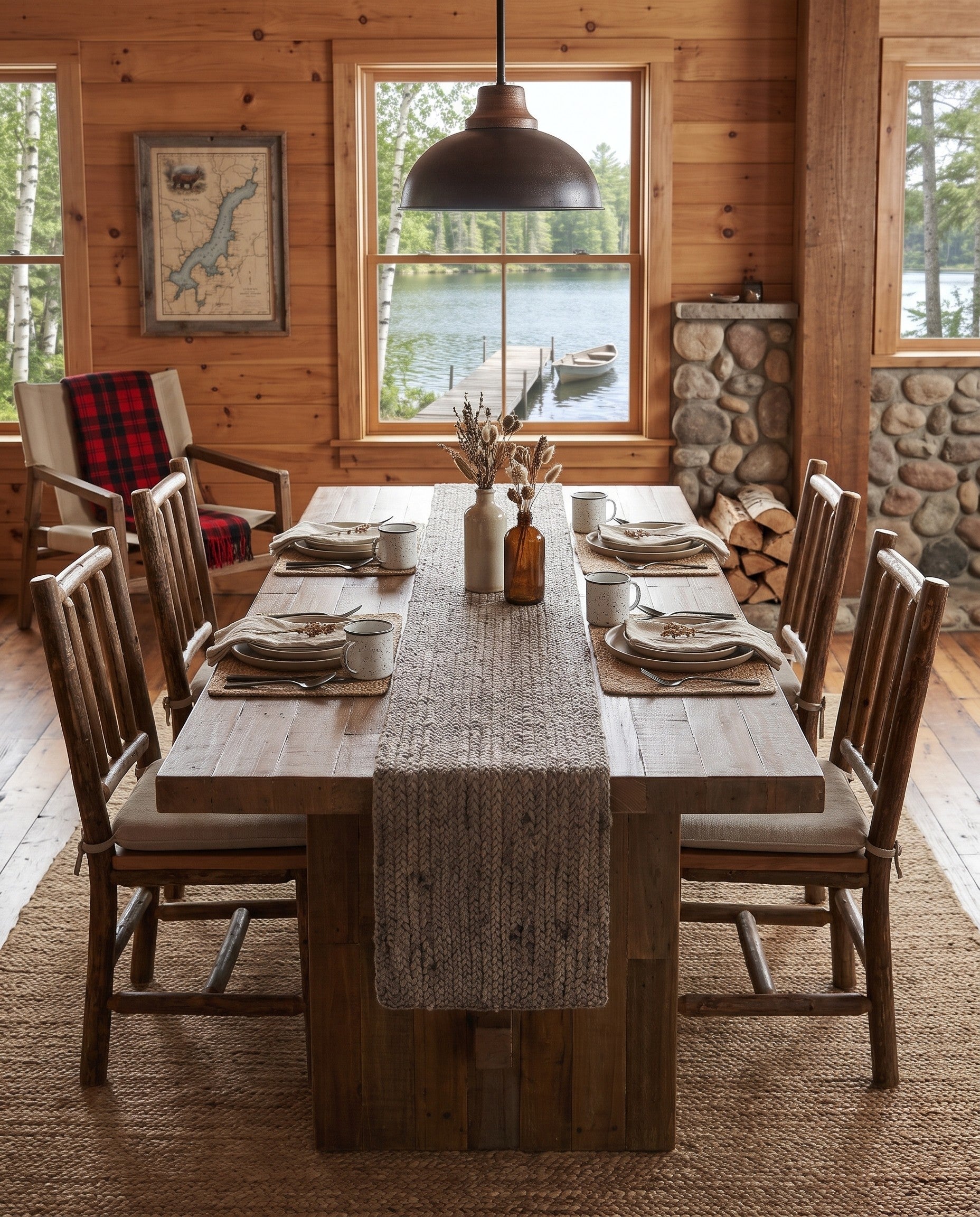 Gray Hand Woven Braided Jute Table Runner Rug