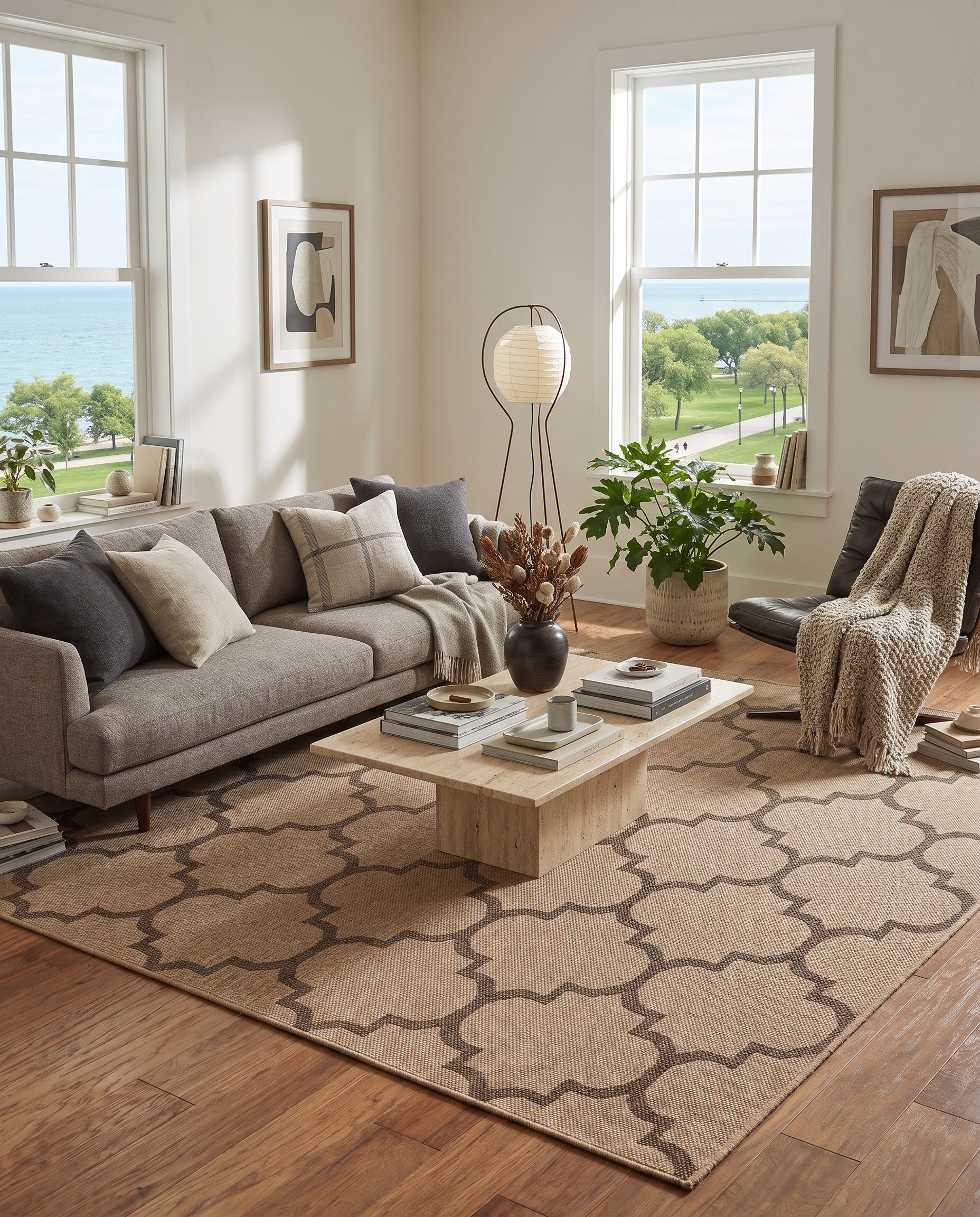 Natural Dunes Square Rug