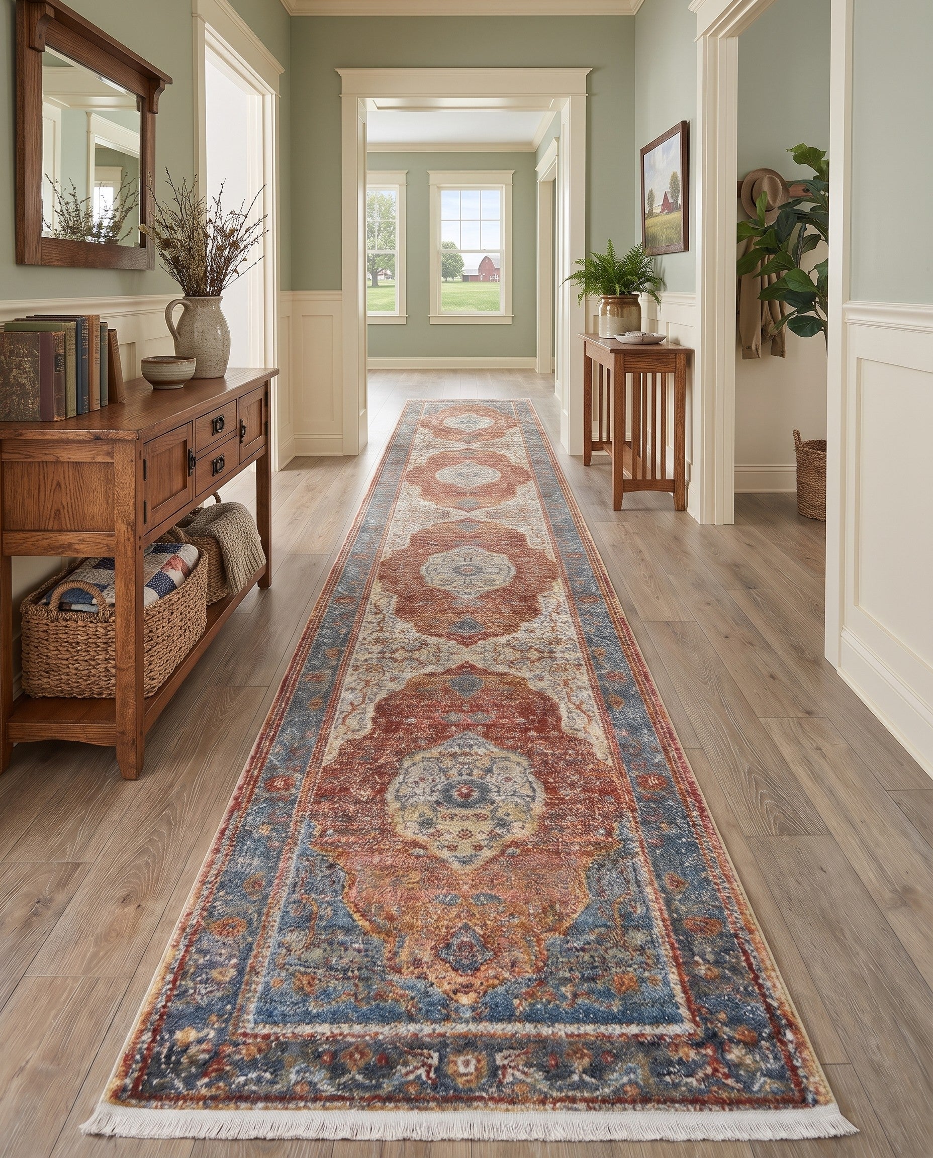 Rust Red Santiago Runner Rug