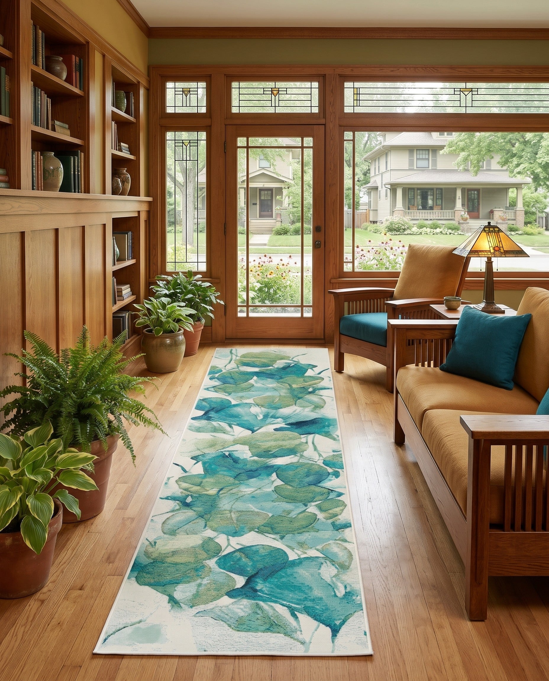 2' 7 x 12' Easy-Clean Botanical Indoor / Outdoor Runner Rug