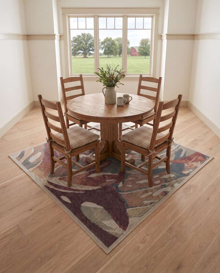 6' x 6' Easy-Clean Plumeria Baja Indoor / Outdoor Square Rug