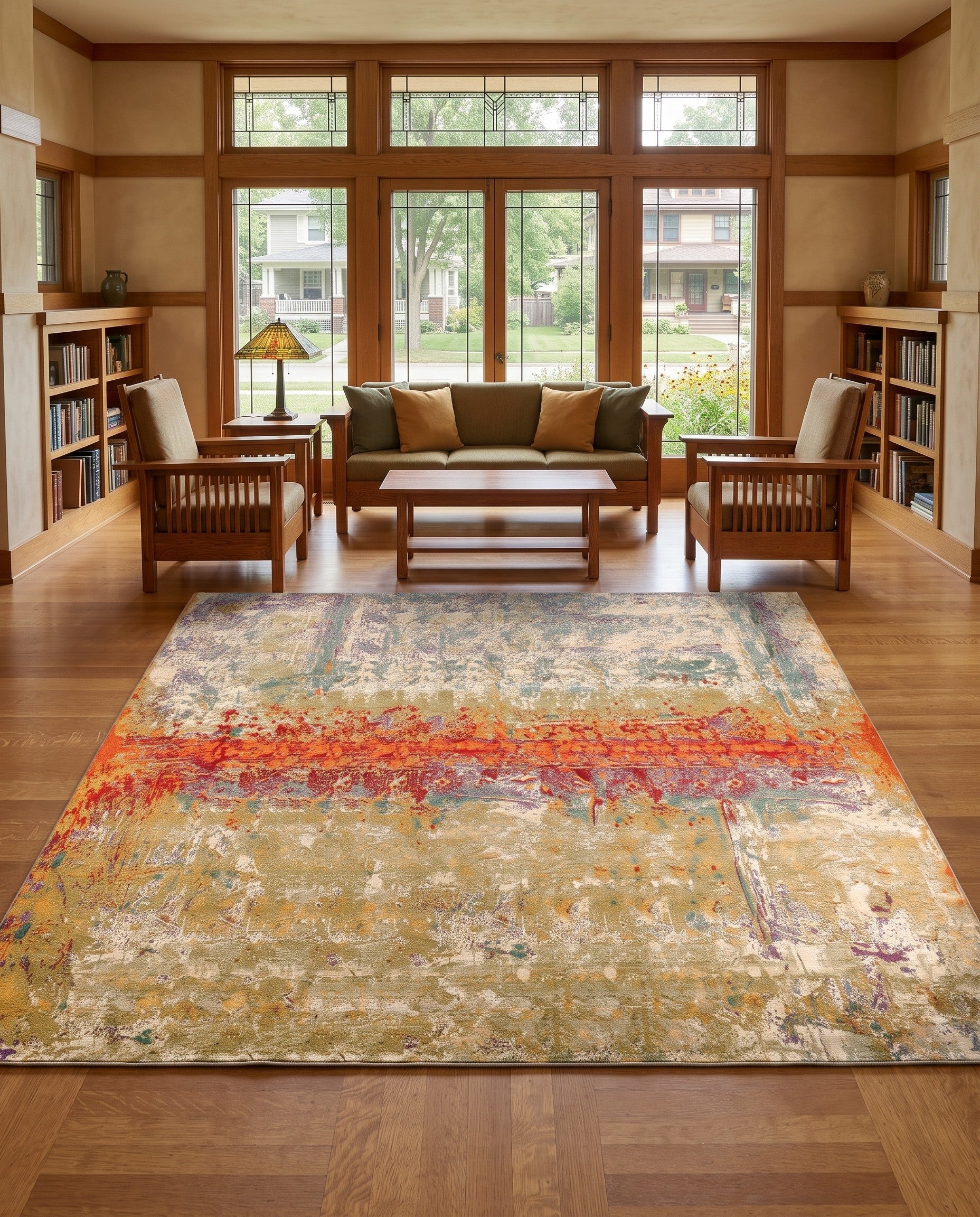 12' x 12' Easy-Clean Modern Indoor / Outdoor Square Rug