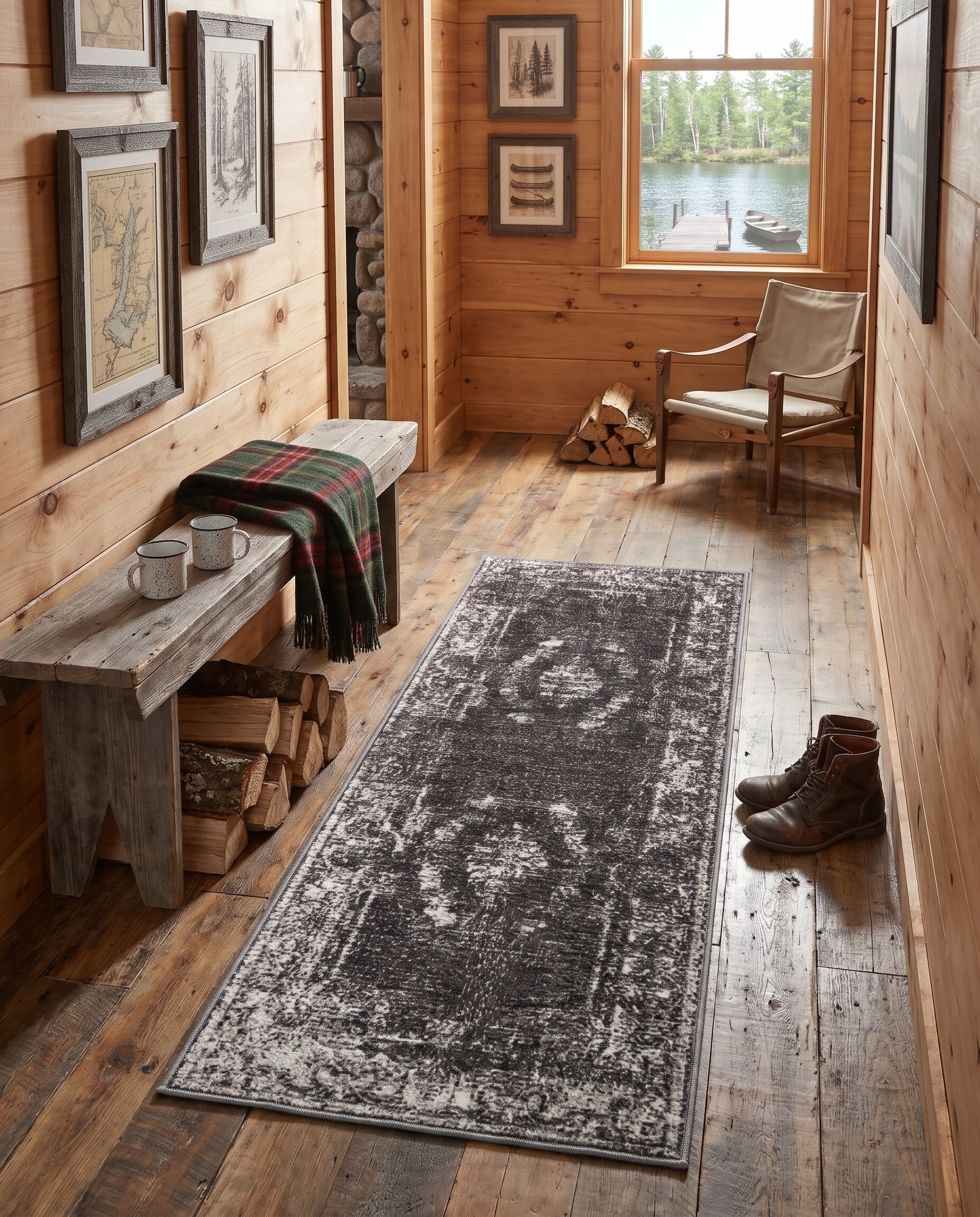 Charcoal Gray Aarhus Runner Rug