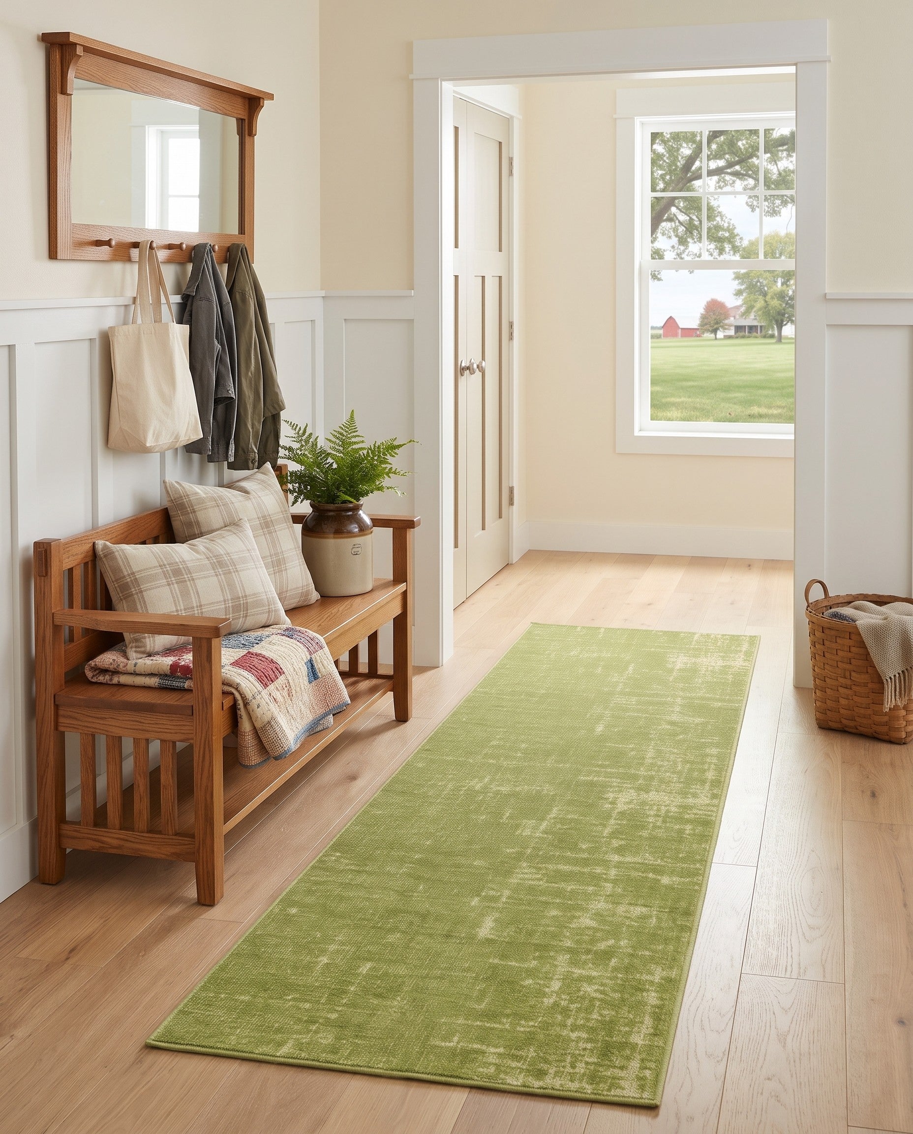 Green Valencia Runner Rug