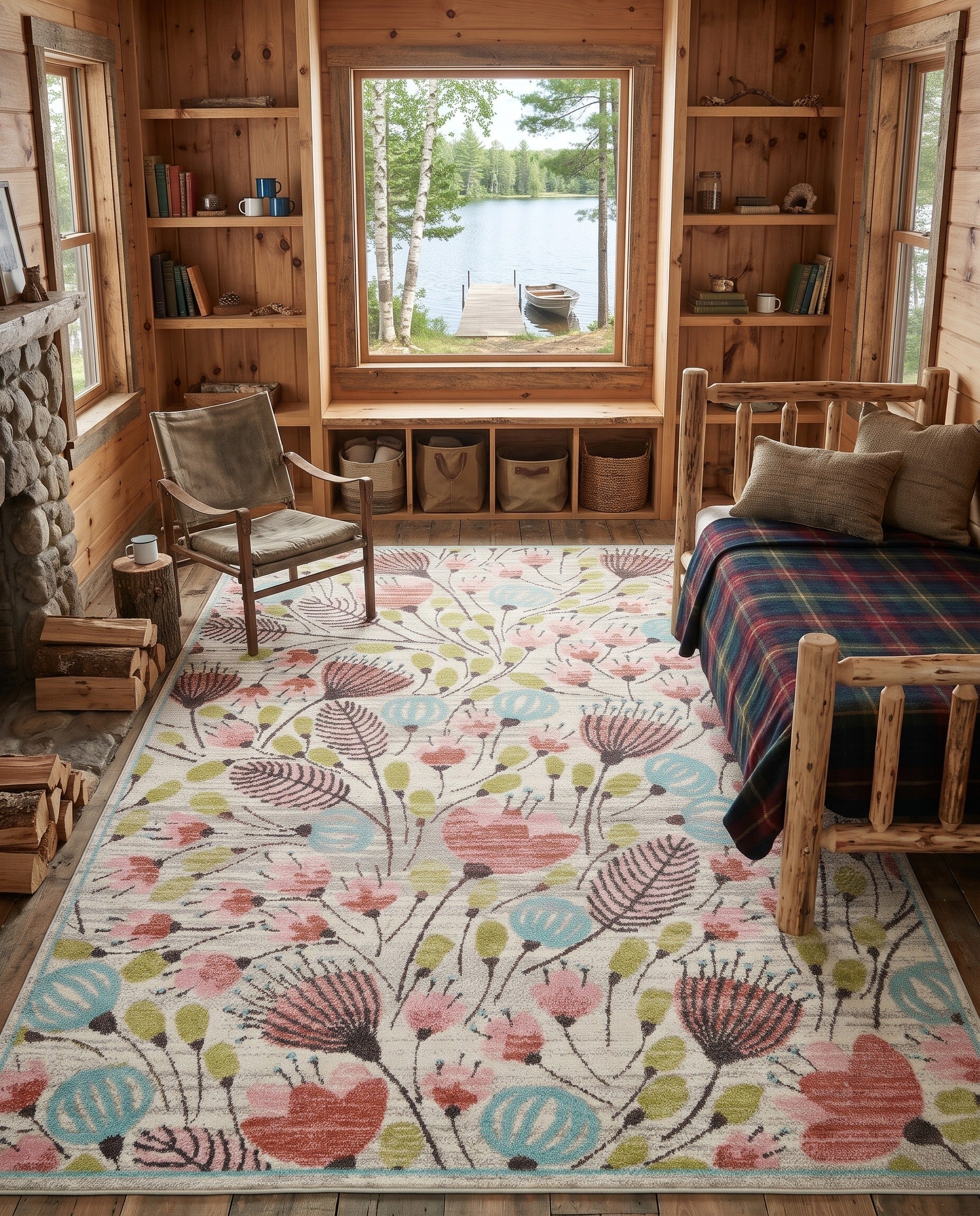 9' x 12' Flowers Whimsy Kids Rug