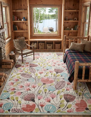 9' x 12' Flowers Whimsy Kids Rug