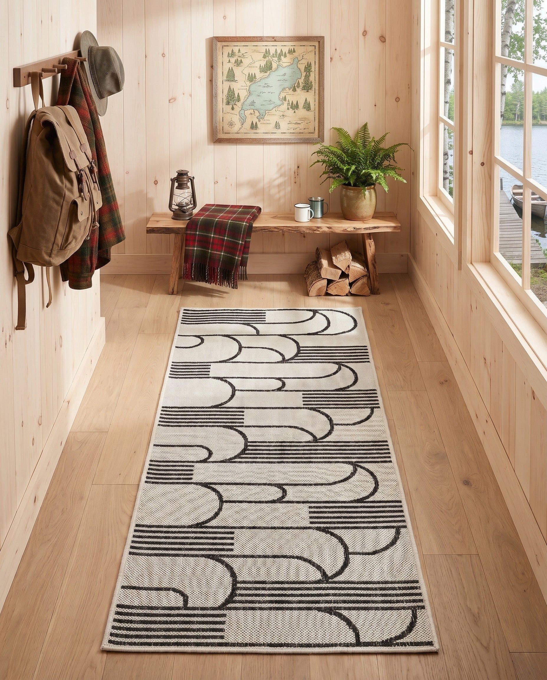 2' x 5' 3 Easy-Clean Bowen Modern Indoor / Outdoor Runner Rug