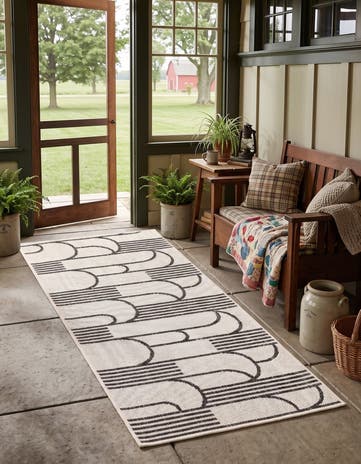 2' x 5' 3 Easy-Clean Modern Indoor / Outdoor Runner Rug