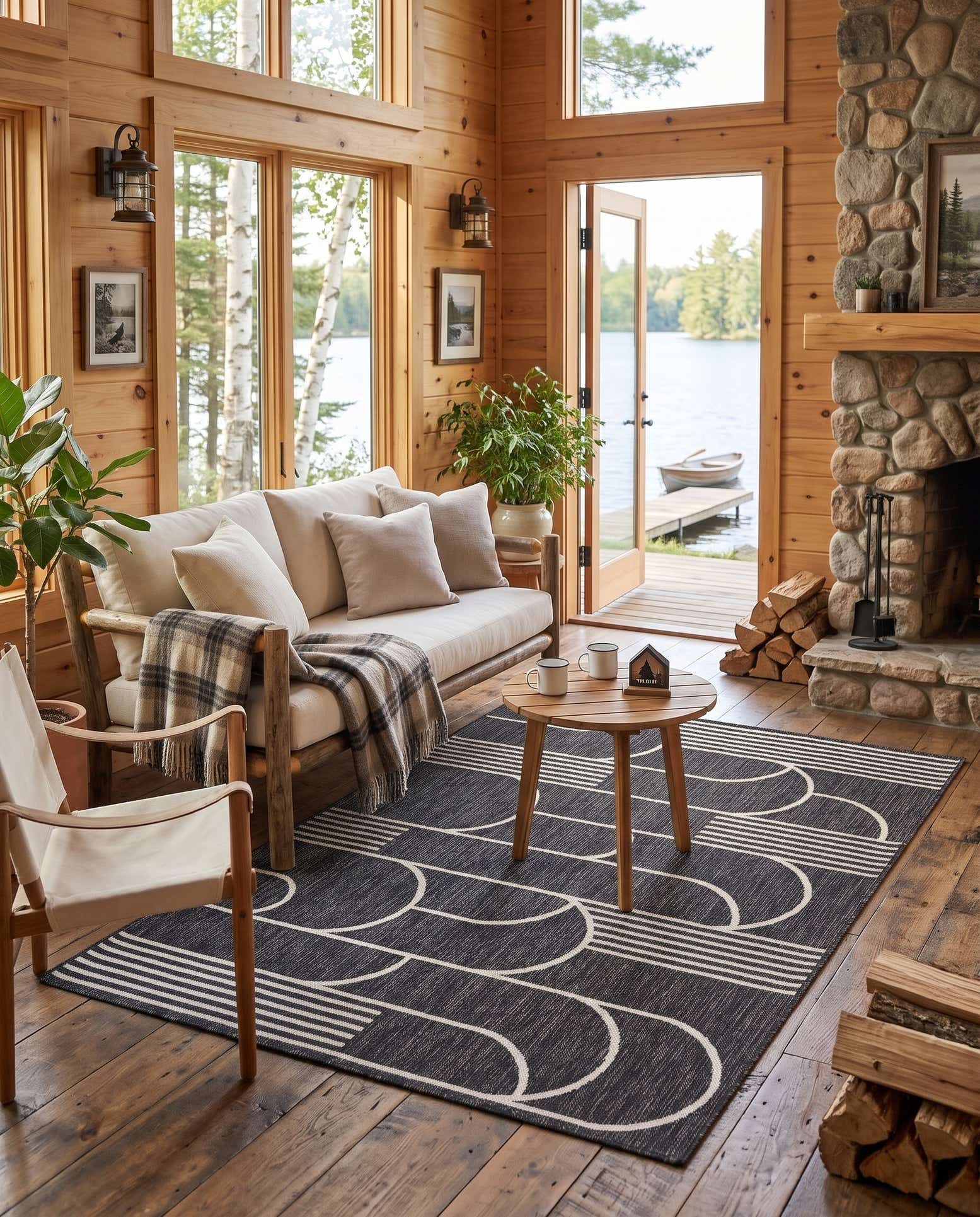 4' x 6' Easy-Clean Bowen Modern Indoor / Outdoor Rug