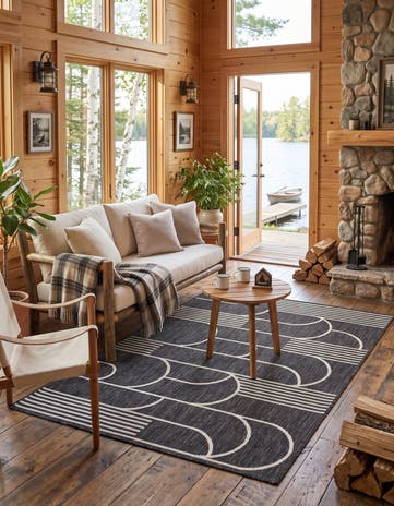 4' x 6' Easy-Clean Modern Indoor / Outdoor Rug