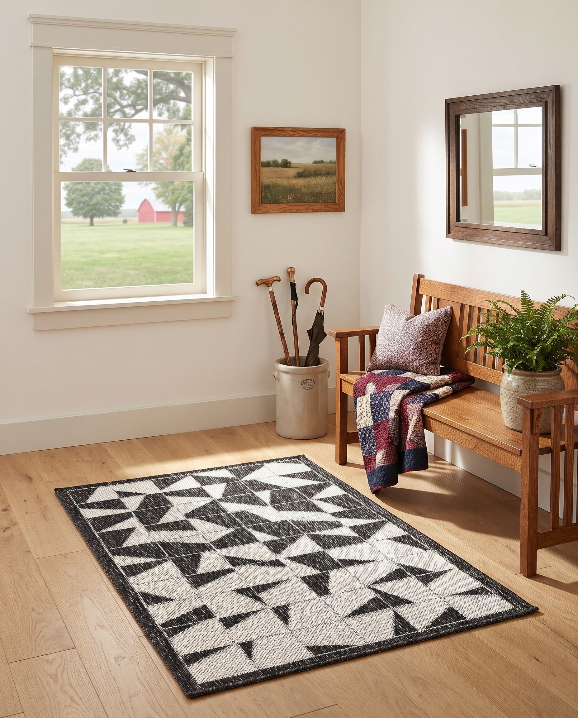 2' x 3' Easy-Clean Modern Indoor / Outdoor Rug