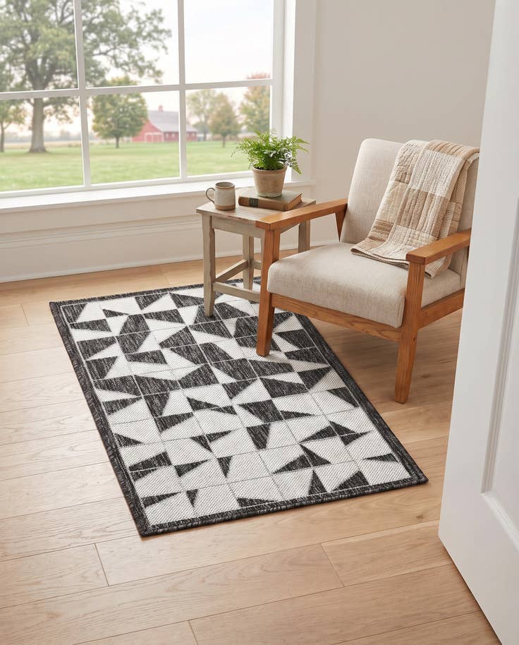 Detail image of 2' x 3' Easy-Clean Modern Galen Indoor / Outdoor Rug