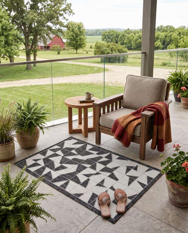 2' x 3' Easy-Clean Modern Galen Indoor / Outdoor Rug