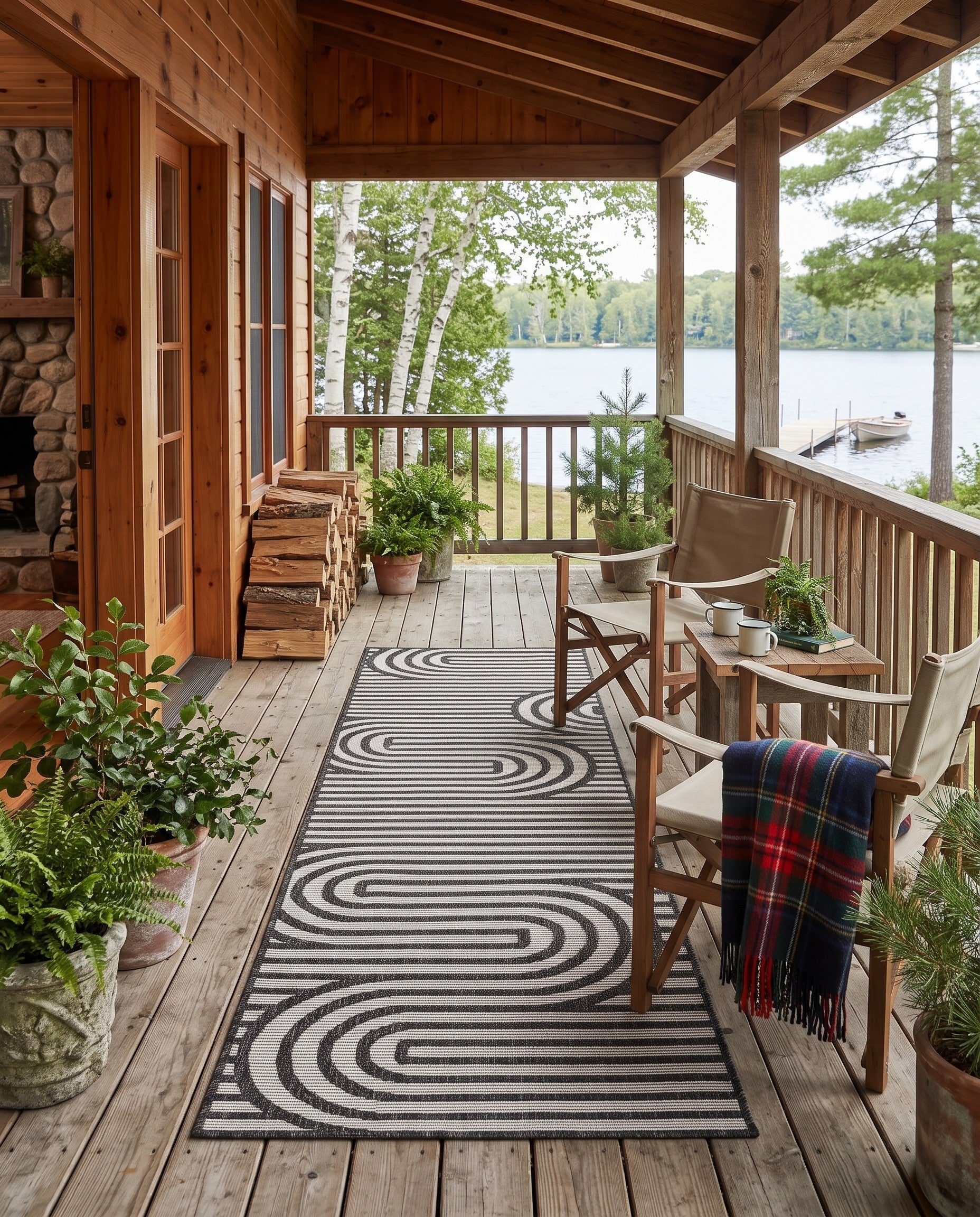 2' x 8' Easy-Clean Modern Indoor / Outdoor Runner Rug