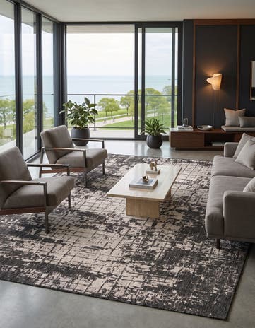 6' x 9' Easy-Clean Modern Indoor / Outdoor Rug