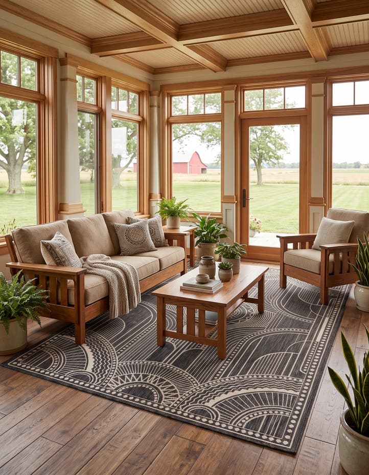 5' 3 x 8' Easy-Clean Traditional Indoor / Ou...
