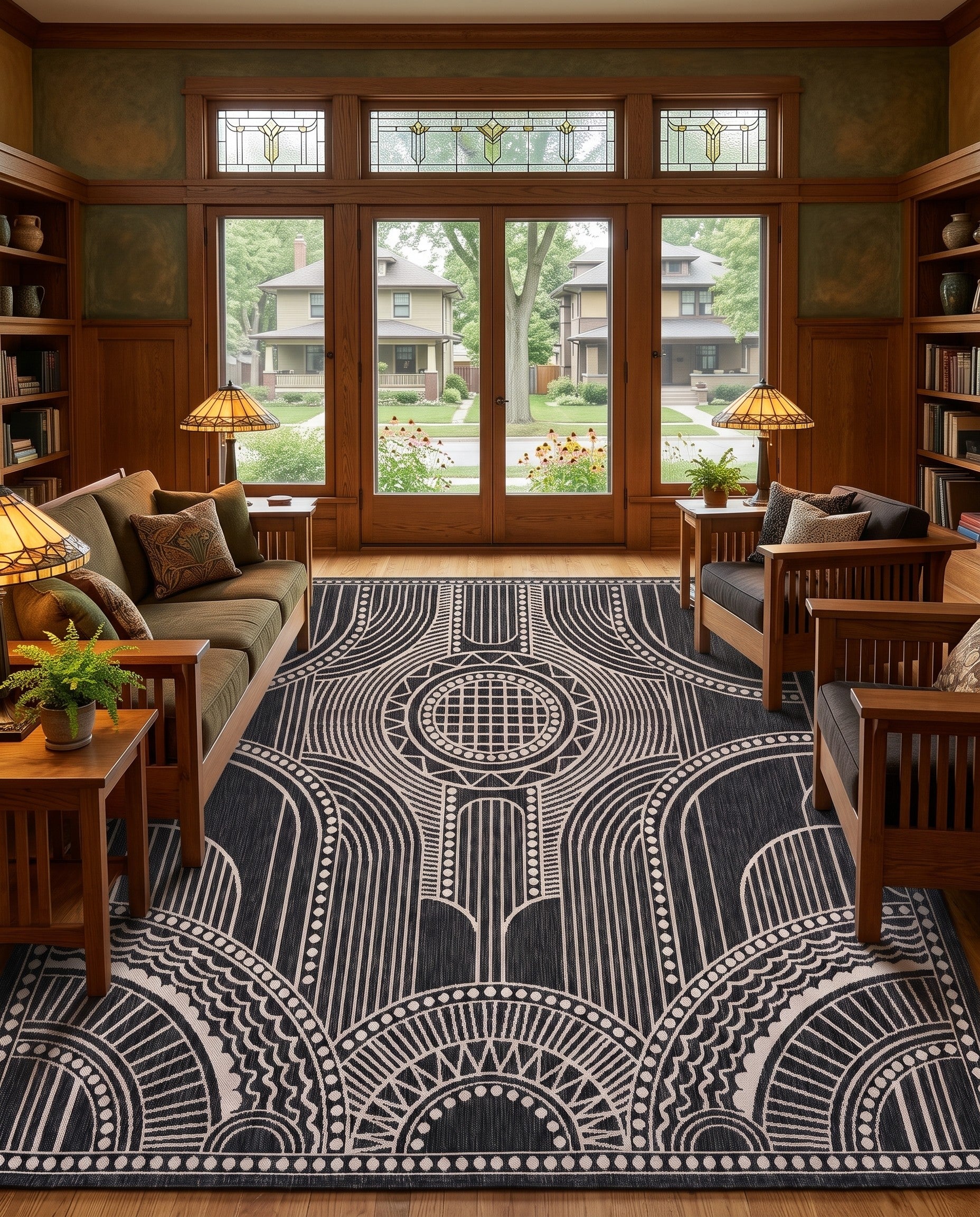 9' x 12' Easy-Clean Gresham Traditional Indoor / Outdoor Rug