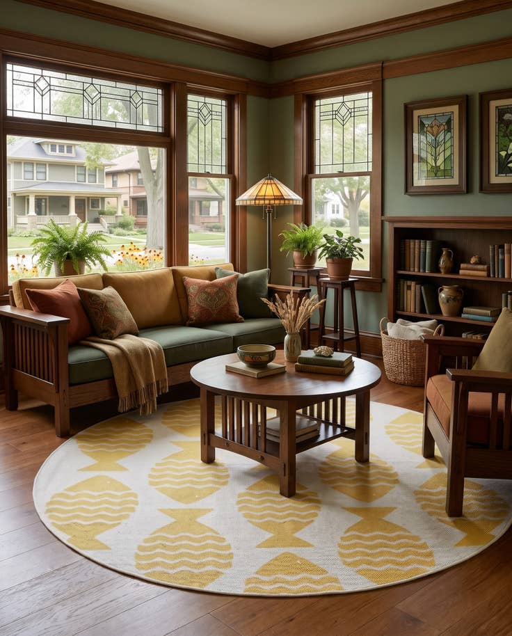Detail image of 6' 1 x 6' 1 Easy-Clean Coastal Indoor / Outdoor Round Rug