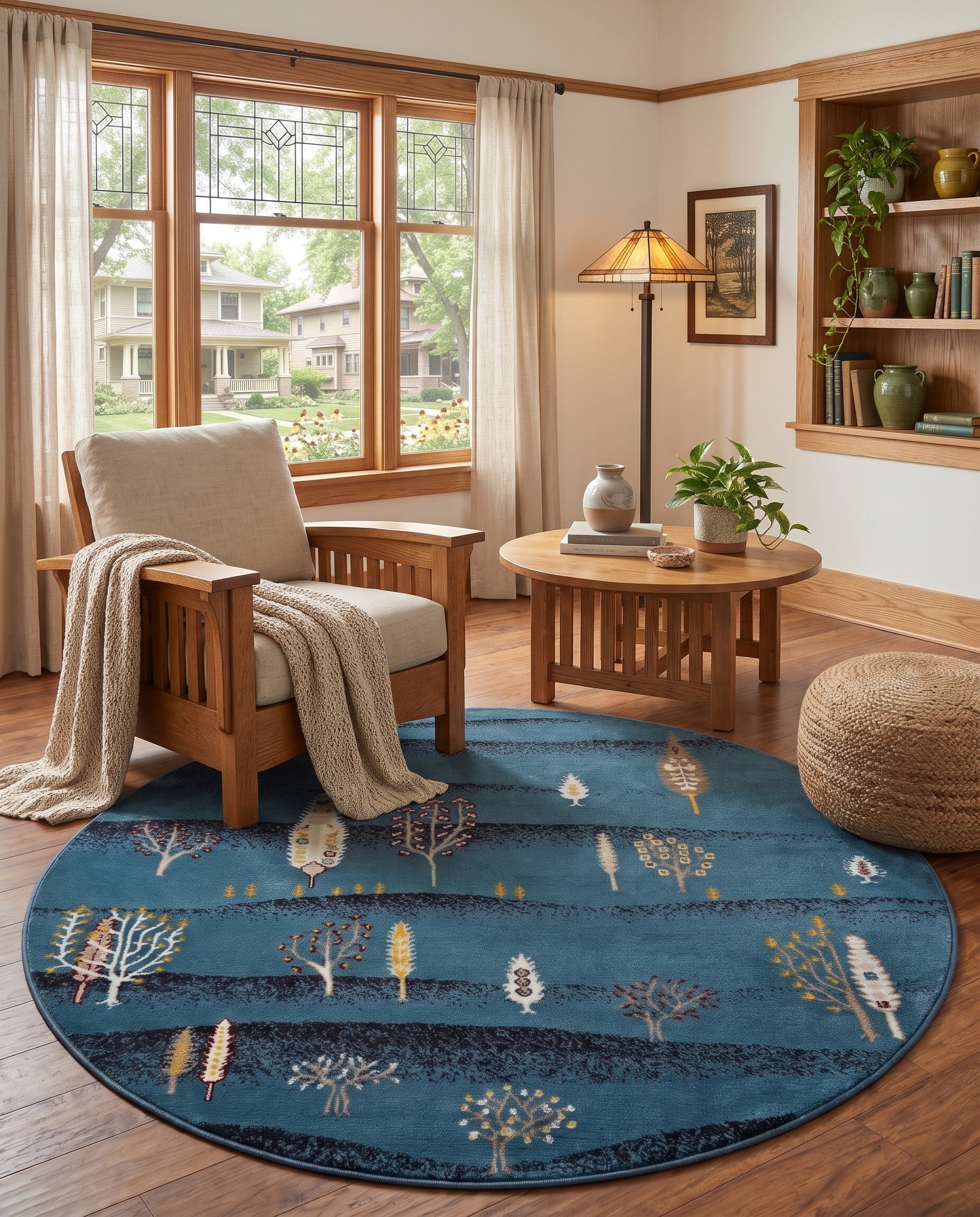 Blue Laguna Round Rug