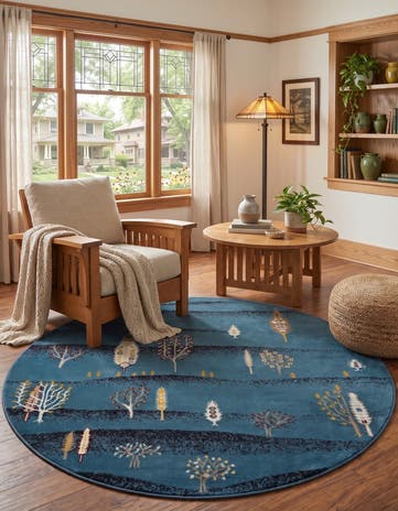 Blue Laguna Round Rug