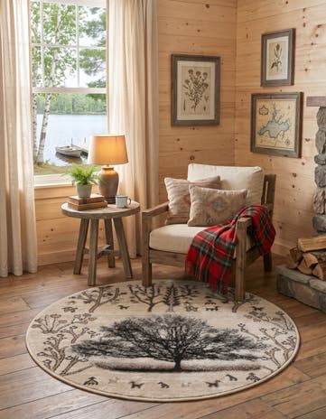 Beige Laguna Round Rug