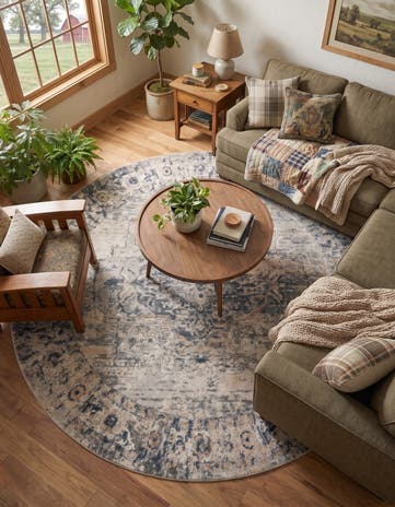 Gray Oregon Round Rug
