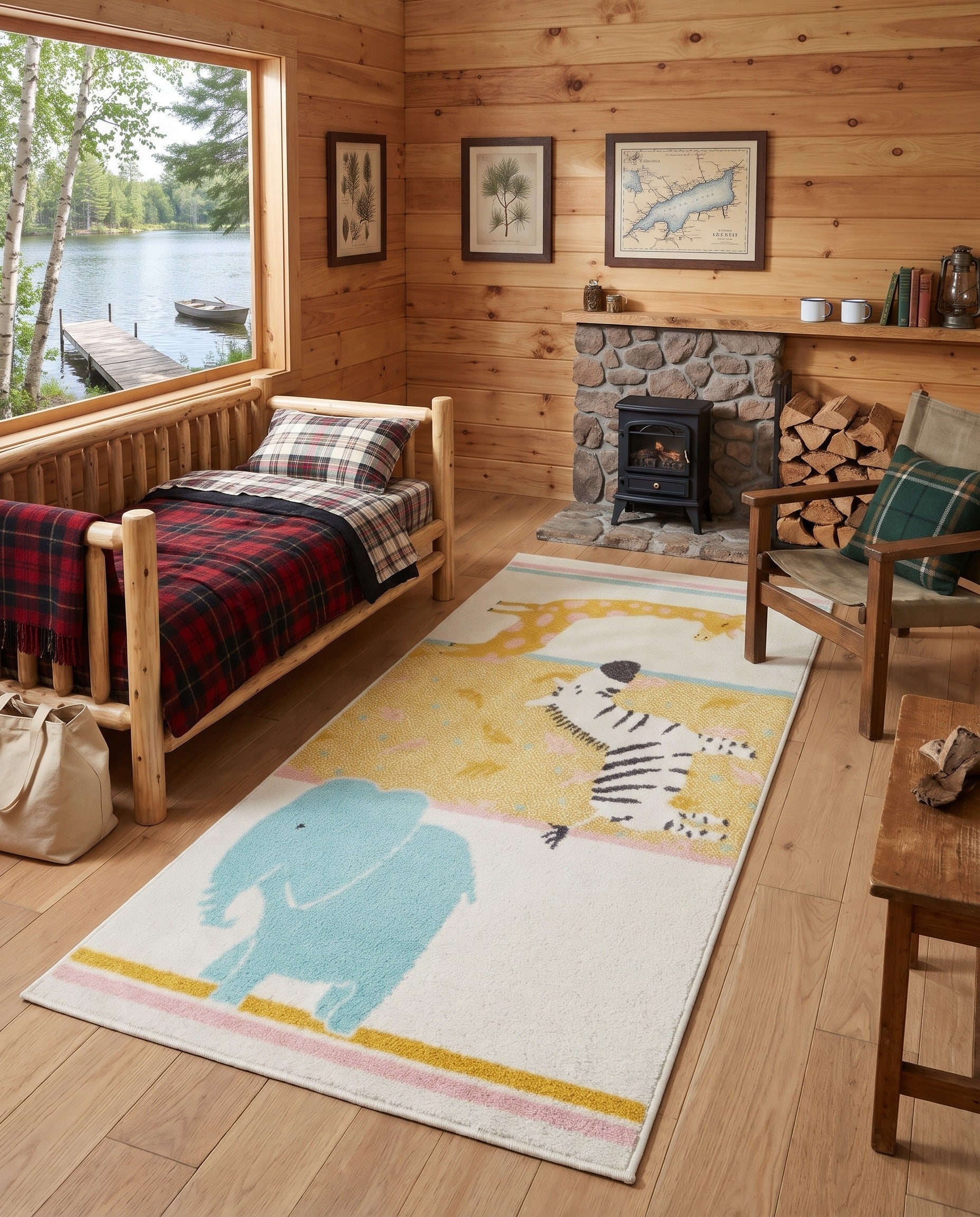 Ivory Animals Whimsy Kids Cosette Runner Rug